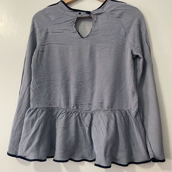 Zara houndstooth blue blouse Size S - Picture 2 of 7